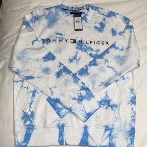 blue tie dye sweater